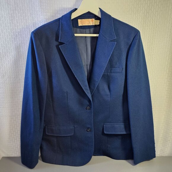 Pendleton Womens Virgin Wool Blazer Size 16 Navy Blue Jacket - Picture 1 of 6